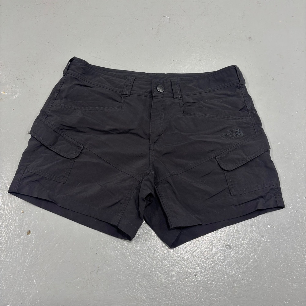 The North Face Womens Gray Cargo Hiking Shorts Size 8 Stretch Outdoor Active